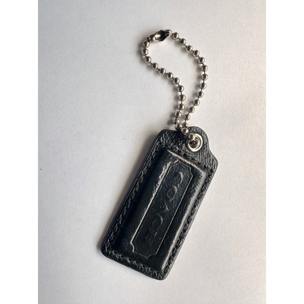 Coach 2" Patent Leather Hangtag Black